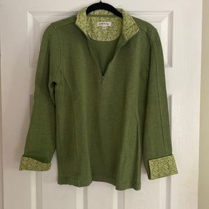 Orvis 1/4 zip green pullover
